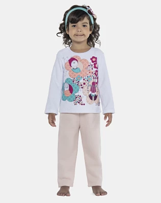 Pijama Feminino Baby Manga Longa e Calça Plush