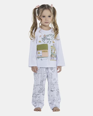 Pijama Feminino Baby Manga Longa e Calça