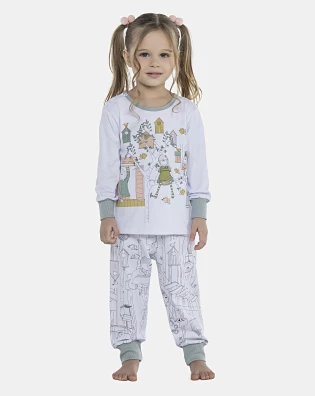 Pijama Feminino Baby Manga Longa e Calça Com Punhos