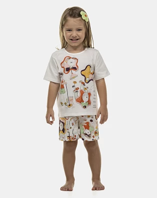 Pijama Feminino Baby Manga Curta e Short
