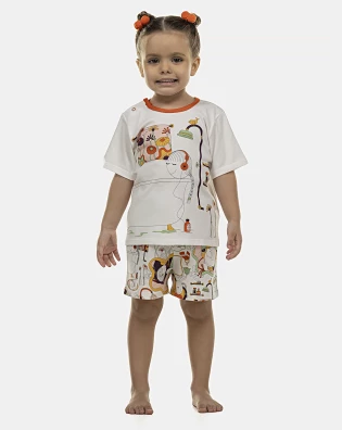 Pijama Feminino Baby Manga Curta e Short