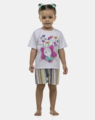 Pijama Feminino Baby Manga Curta e Short