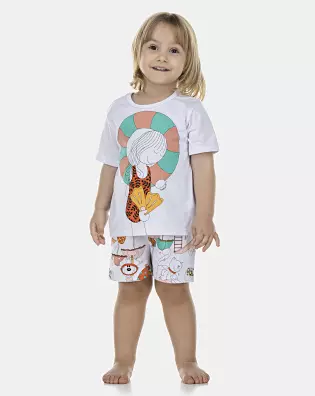 Pijama Feminino Baby Manga Curta e Short