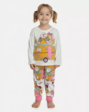 Pijama Feminino Baby Manga Longa e Calça Com Punhos