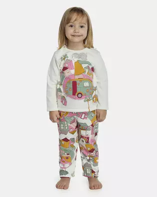 Pijama Feminino Baby Manga Longa e Calça Moletinho