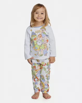 Pijama Feminino Baby Manga Longa e Calça Moletinho