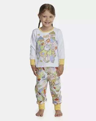 Pijama Feminino Baby Manga Longa e Calça Com Punhos