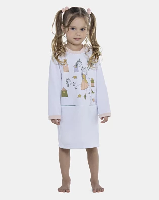 Camisão Feminino Baby Manga Longa Com Bolsos Moletinho