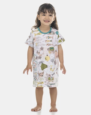 Camisão Feminino Baby Manga Curta