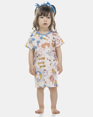 Camisão Feminino Baby Manga Curta