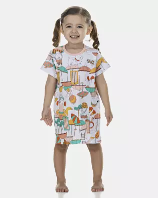 Camisão Feminino Baby Manga Curta