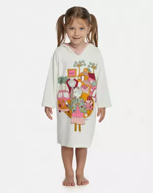Roupão Feminino Baby Manga Longa Fechado Com Capuz Atoalhado