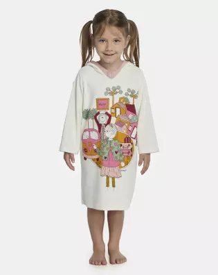 Roupão Feminino Baby Manga Longa Fechado Com Capuz Atoalhado