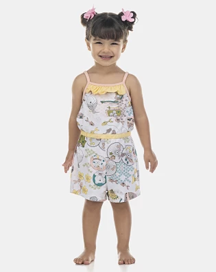 Macacão Feminino Baby Alça