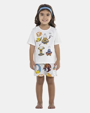 Pijama Baby Manga Curta e Short Unissex