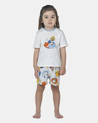 Pijama Baby Manga Curta e Short Unissex