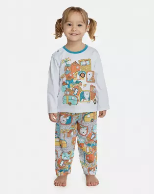 Pijama Unissex Baby Manga Longa e Calça