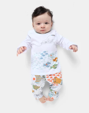 Pijama manga longa e calça