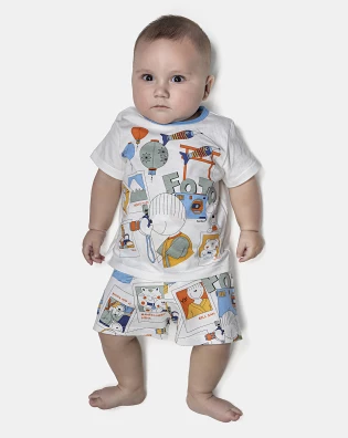 Pijama Masculino Bebê Manga Curta e Short