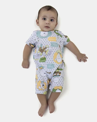 Macacão Masculino Bebe Manga Curta