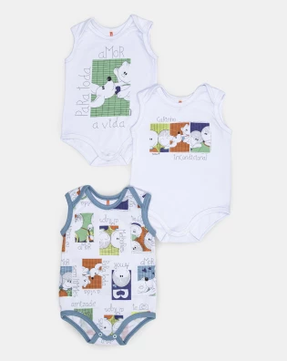 Kit Body Masculino Bebe Sem Mangas