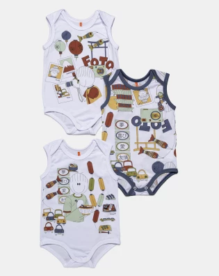 Kit Body Masculino Bebê Sem Mangas