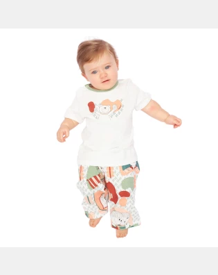 Pijama manga curta e calça   