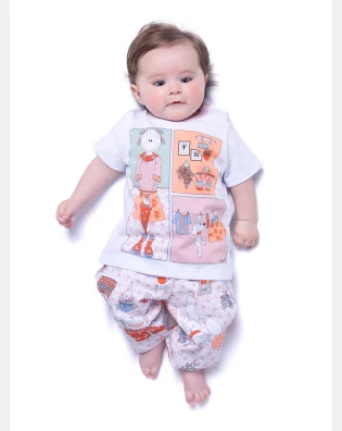 Pijama manga curta e calça