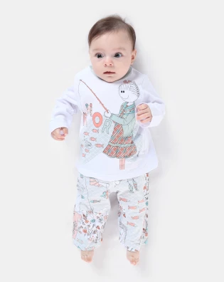 Pijama manga longa e calça