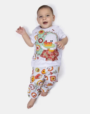 Pijama manga curta e calça