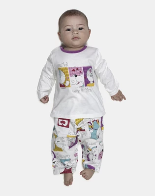 Pijama Feminino Bebe Manga Longa e Calça