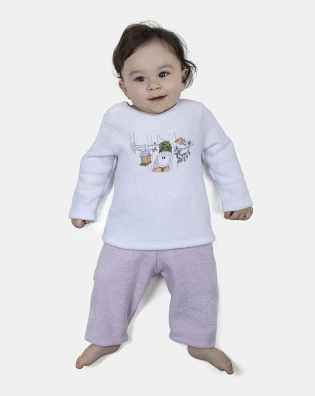 Pijama Feminino Bebe Manga Longa e Calça Plush