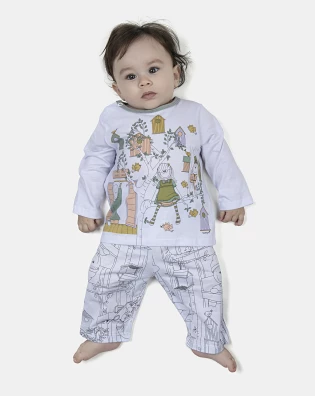 Pijama Feminino Bebe Manga Longa e Calça