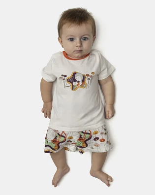 Pijama Feminino Bebê Manga Curta e Short