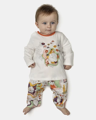 Pijama Feminino Bebê Manga Longa e Calça