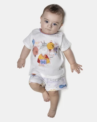 Pijama Feminino Bebê Manga Curta e Short