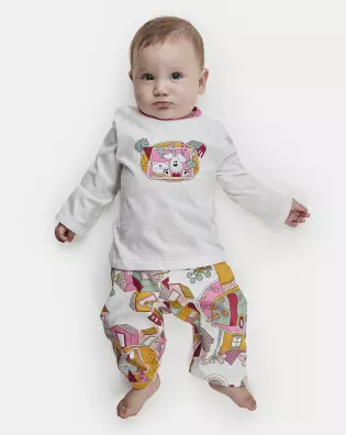 Pijama Feminino Bebe Manga Longa e Calça