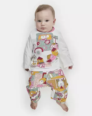 Pijama Feminino Bebe Manga Longa e Calça
