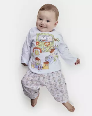 Pijama Feminino Bebe Manga Longa e Calça