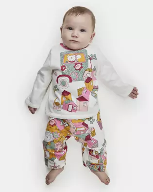 Pijama Feminino Bebe Manga Longa e Calça Moletinho