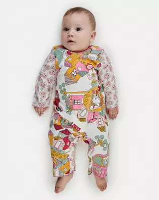 Macacão Feminino Bebe Manga Longa Moletinho