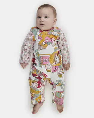 Macacão Feminino Bebe Manga Longa Moletinho