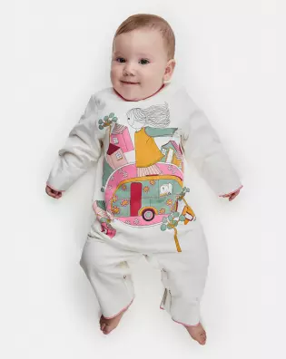 Macacão Feminino Bebe Manga Longa Moletinho