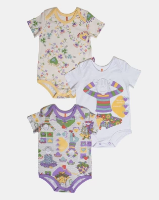 Kit Body Feminino Bebe Manga Curta