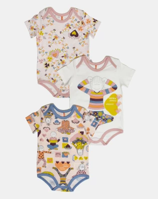 Kit Body Feminino Bebe Manga Curta