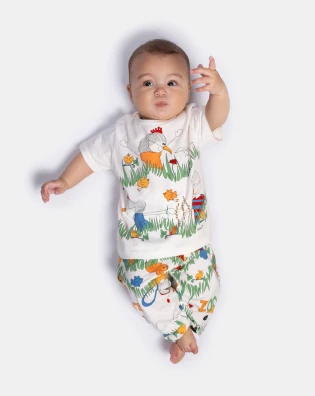 Pijama manga curta e calça