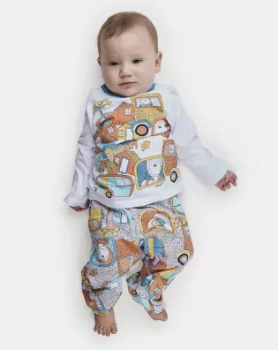 Pijama Unissex Bebê Manga Longa e Calça