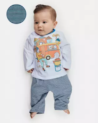 Pijama Unissex Bebê Manga Longa e Calça