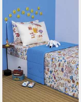 Lençol Elástico com Fronhas Berço Feminino
