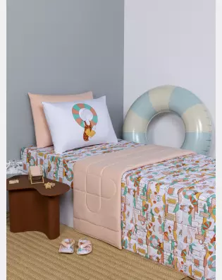 Lençol Elástico com Fronhas Berço Feminino